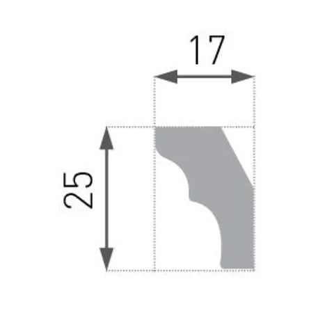 Moldura Plumavit EPS E2 25X17MM Bco