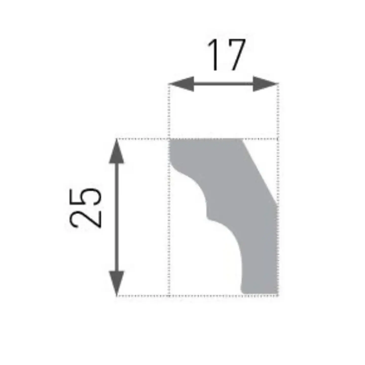 Moldura Plumavit EPS E2 25X17MM Bco 2