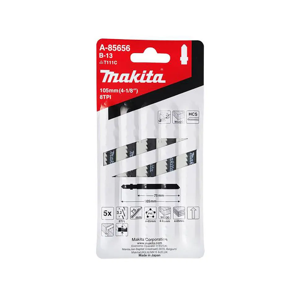 Hoja Sierra Caladora Metal/Madera 105MM 5UND A-85656 Makita 1