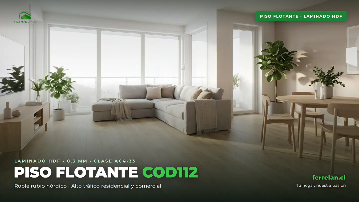 Piso Flotante 8.3 MM 200x1230MM COD112 2.44m² CAJA FSIMP (LC)	 4