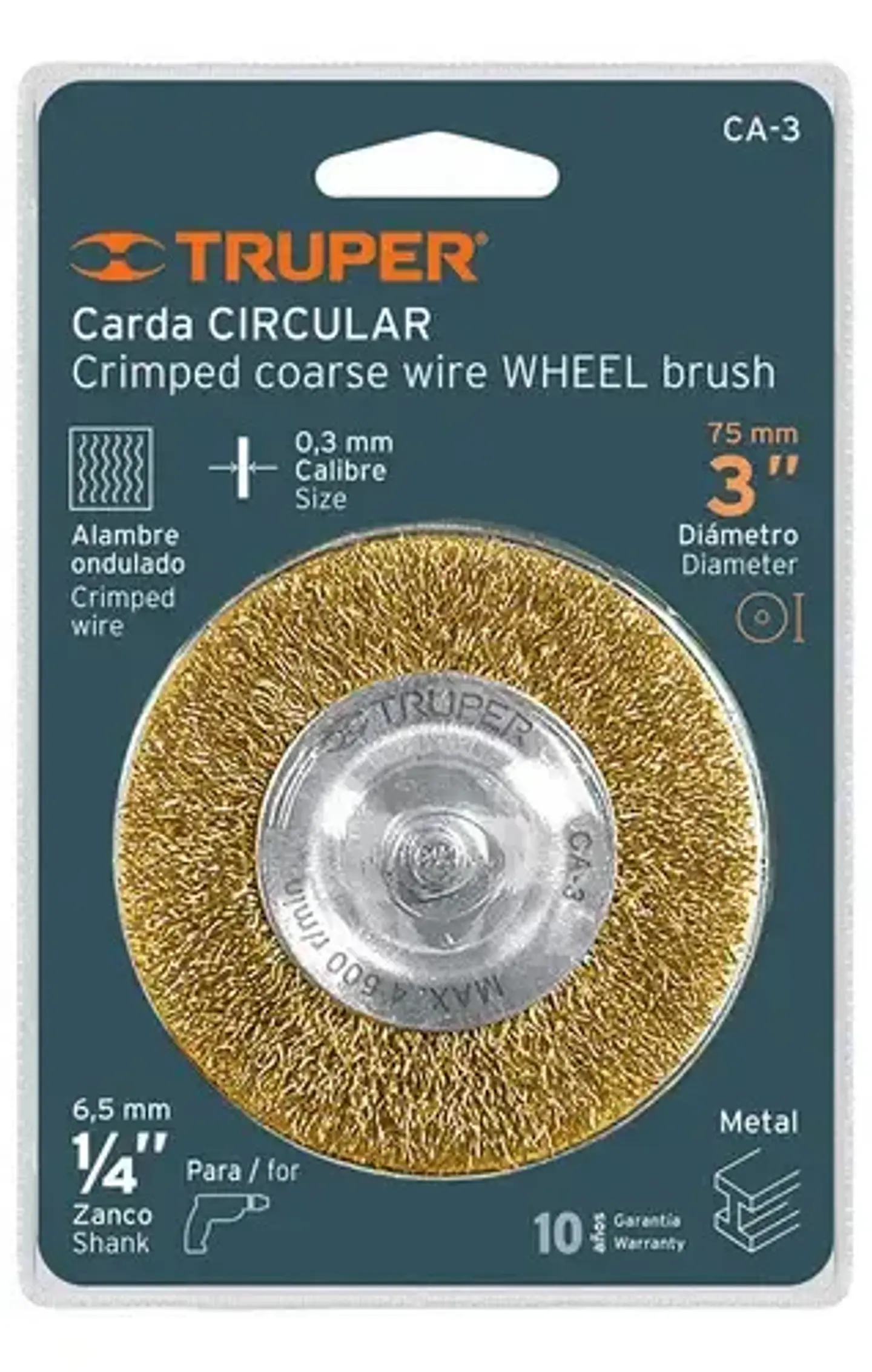 Escobilla Grata Copa Circular Alambre Grueso 3PUL Truper CA-3 1