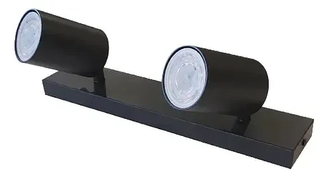 Foco Barra Sob. Doble GU-10 Negro P2 Megabright 3002435