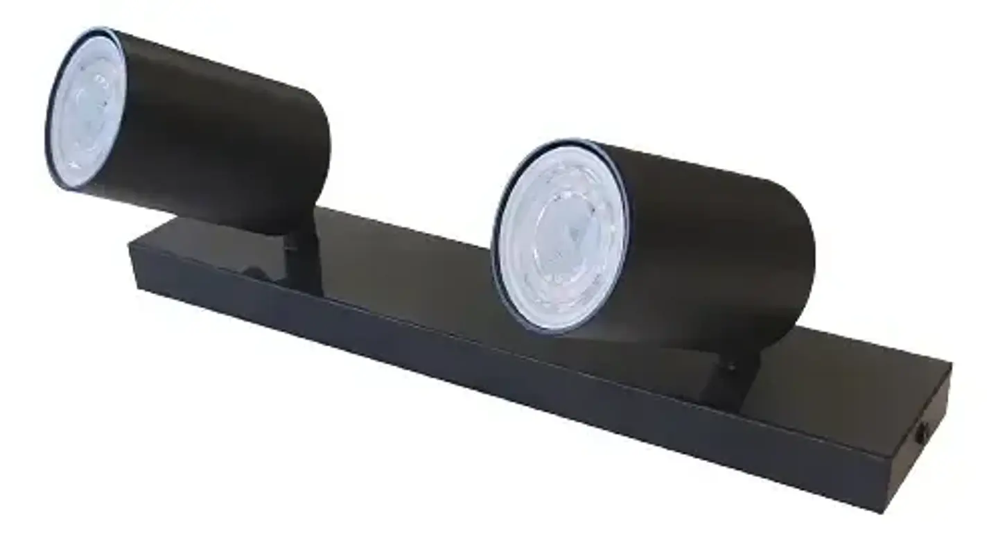 Foco Barra Sob. Doble GU-10 Negro P2 Megabright 3002435 1
