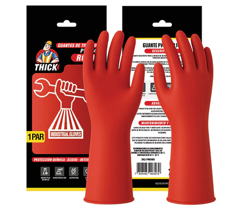 Guante PVC Rojo 14 Thick Kuppel PM0980