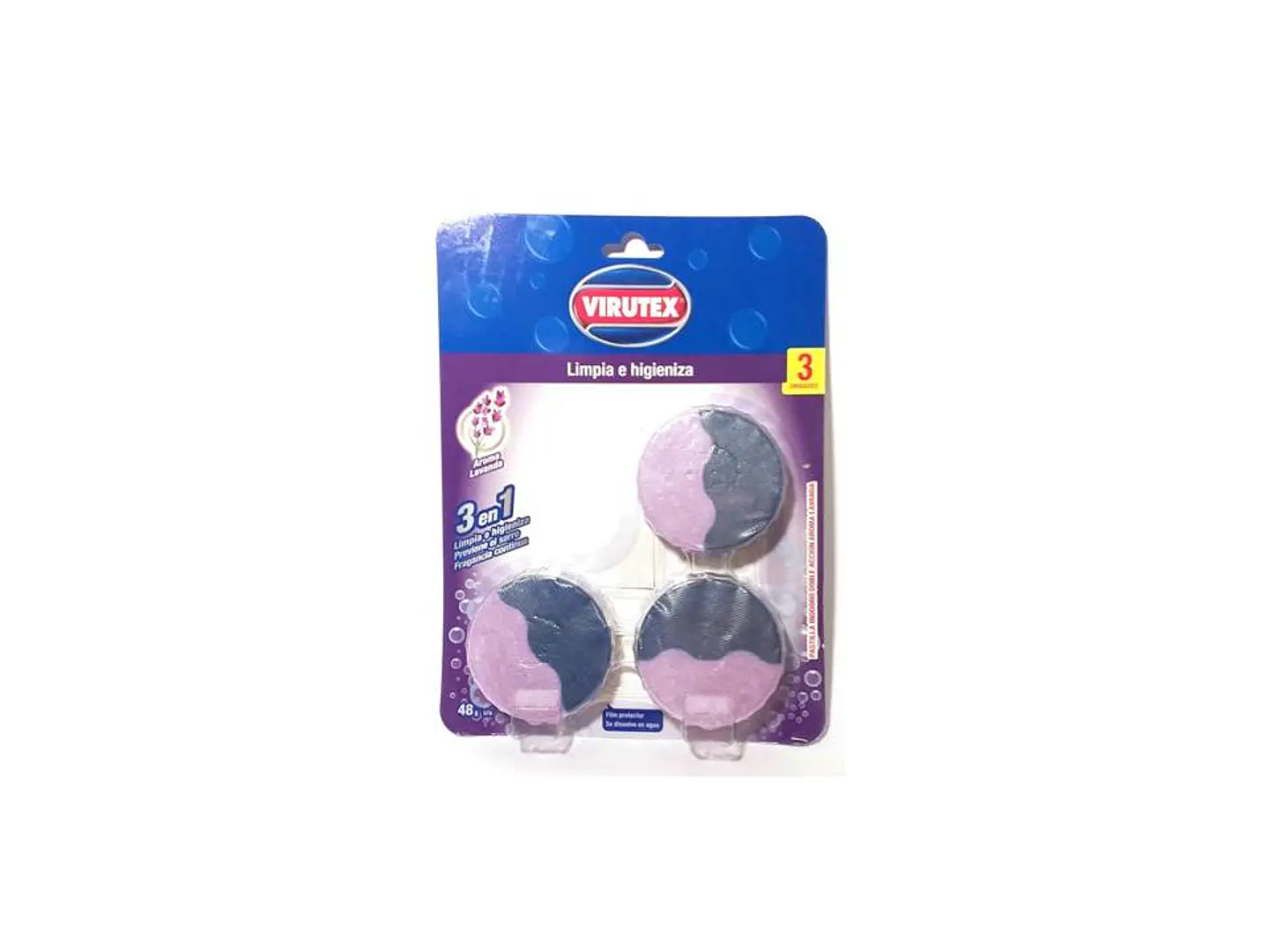 Pastilla Inodoro Estanque Lavanda 3UND Virutex 1