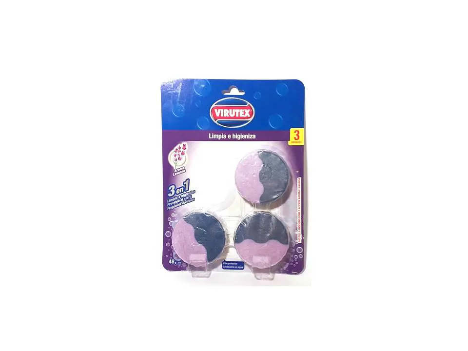 Pastilla Inodoro Estanque Lavanda 3UND Virutex 1