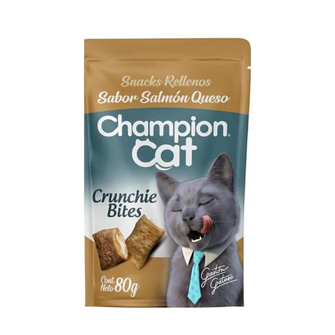 Alimento Champion Cat Crunchie Bites Salmón/Queso 80GRS
