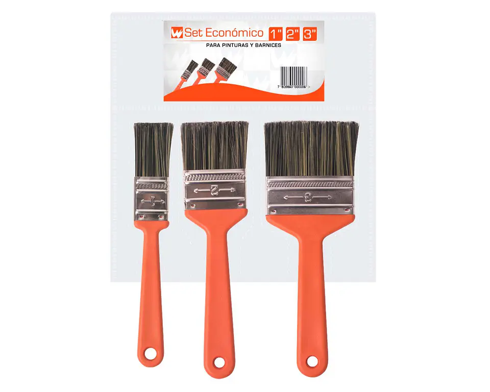 Set Brochas Excelsior Naranjo 1-2-3 Wesser 1