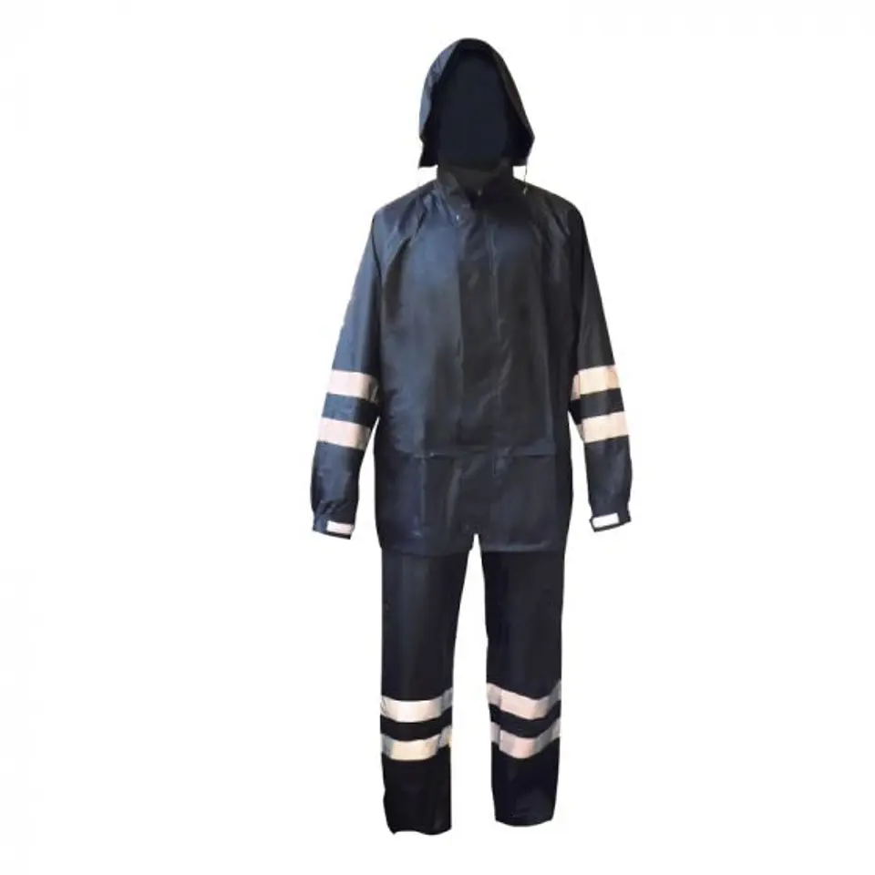 Traje Impermeable Azul Con Reflectante  1