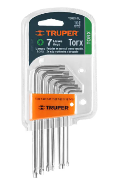 JUEGO LLAVE TORX LARGAS TRUPER 7PCS