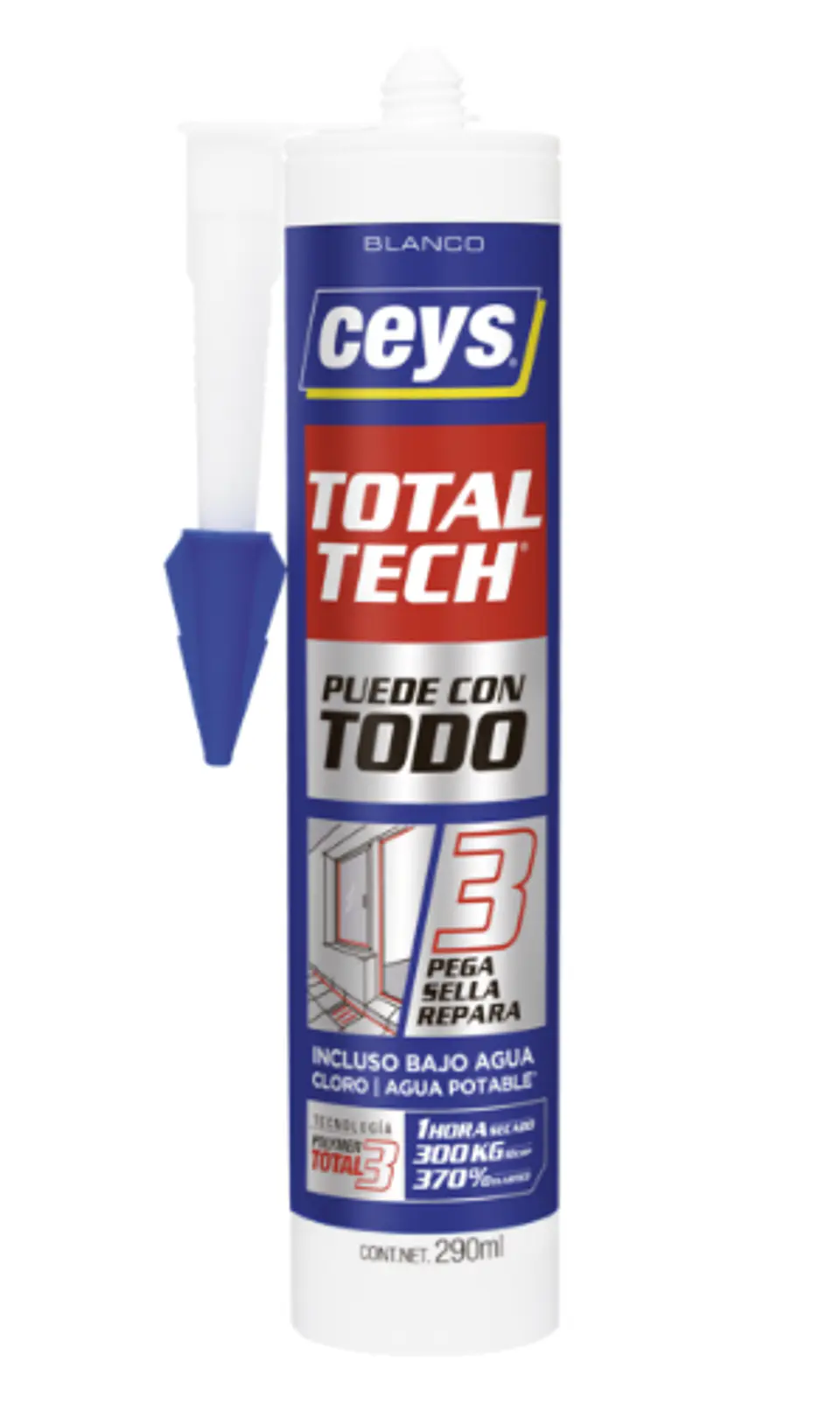 SILICONA CEYS BLANCO TOTAL TECH 290ML 1