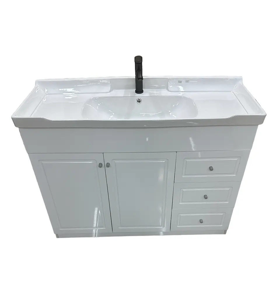 VANITORIO CON MUEBLE BLANCO 120CM BAÑO 2