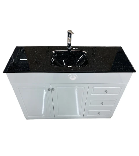 VANITORIO CON MUEBLE BRILLO NEGRO 120CM