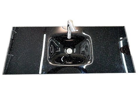 VANITORIO CON MUEBLE BRILLO NEGRO 120CM