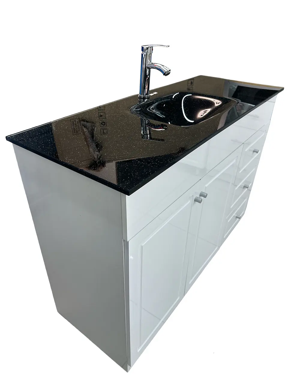 VANITORIO CON MUEBLE BRILLO NEGRO 120CM 3