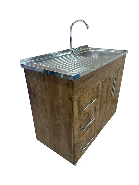 MUEBLE LAVAPLATO CON CAJON CAFE 100CM