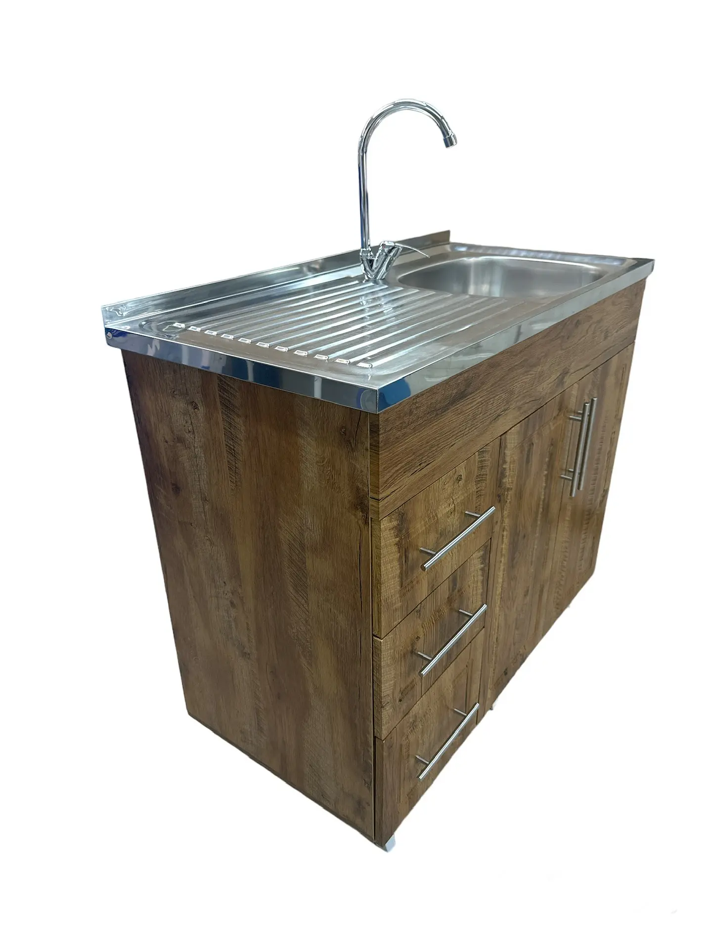 MUEBLE LAVAPLATO CON CAJON CAFE 100CM 2