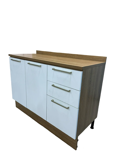 MUEBLE BASE CON CUBIERTA 1200X920X520 TRES PUERTAS + DOS CAJONES (7)
