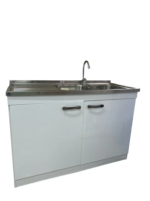 MUEBLE COCINA SECADOR IZQ/DER BLANCO C/ GRIFERIA 120cm FANALOZA