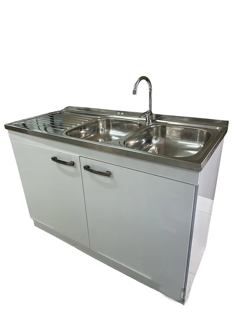 MUEBLE COCINA SECADOR IZQ/DER BLANCO C/ GRIFERIA 120cm FANALOZA