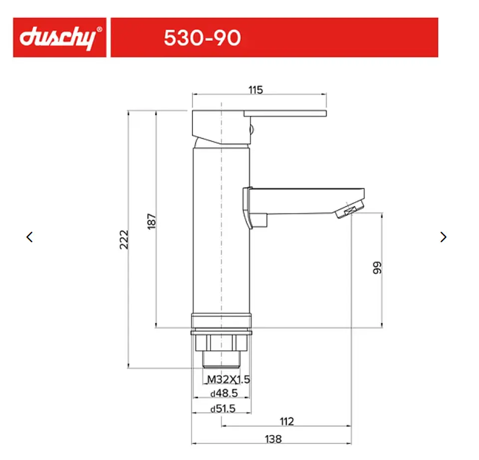 LLAVE MONOMANDO MOON DUSCHY 2