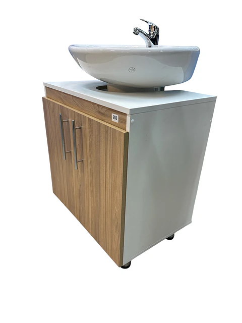 PACK MUEBLE VANITORIO COMPLETO OLMO 60cm + FITTING DESAGUE