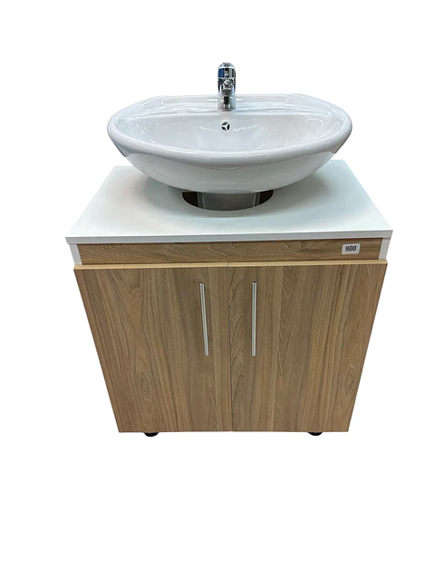 PACK MUEBLE VANITORIO COMPLETO OLMO 60cm + FITTING DESAGUE
