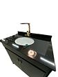 VANITORIO CON MUEBLE BLACK 80CM GRANITO + GRIFERIA DORADA - Miniatura 2