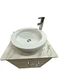 VANITORIO CON MUEBLE BLANCO SOBREPUESTO 60CM + GRIFERIA ALTA - Miniatura 2