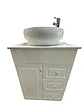 VANITORIO CON MUEBLE BLANCO SOBREPUESTO 60CM + GRIFERIA ALTA - Miniatura 3