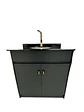 VANITORIO CON MUEBLE BLACK 80CM GRANITO + GRIFERIA DORADA - Miniatura 4