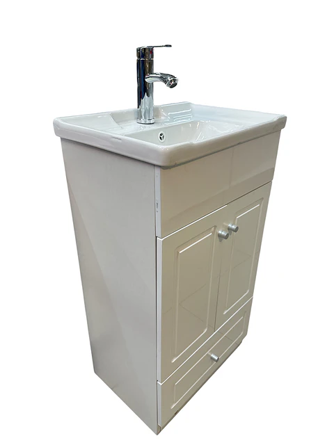 VANITORIO BLANCO CON CAJON 50CM + GRIFERIA REGALO