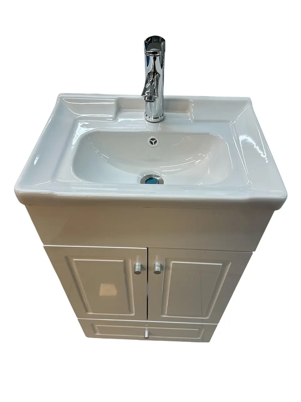 VANITORIO BLANCO CON CAJON 50CM + GRIFERIA REGALO 4