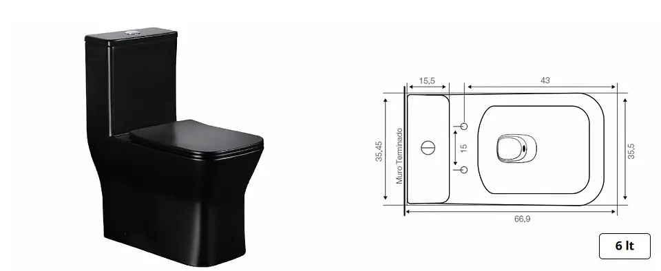 ONE PIECE SQUARE NEGRO MATE 30 CM 2