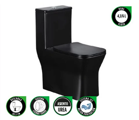 ONE PIECE SQUARE NEGRO MATE 30 CM
