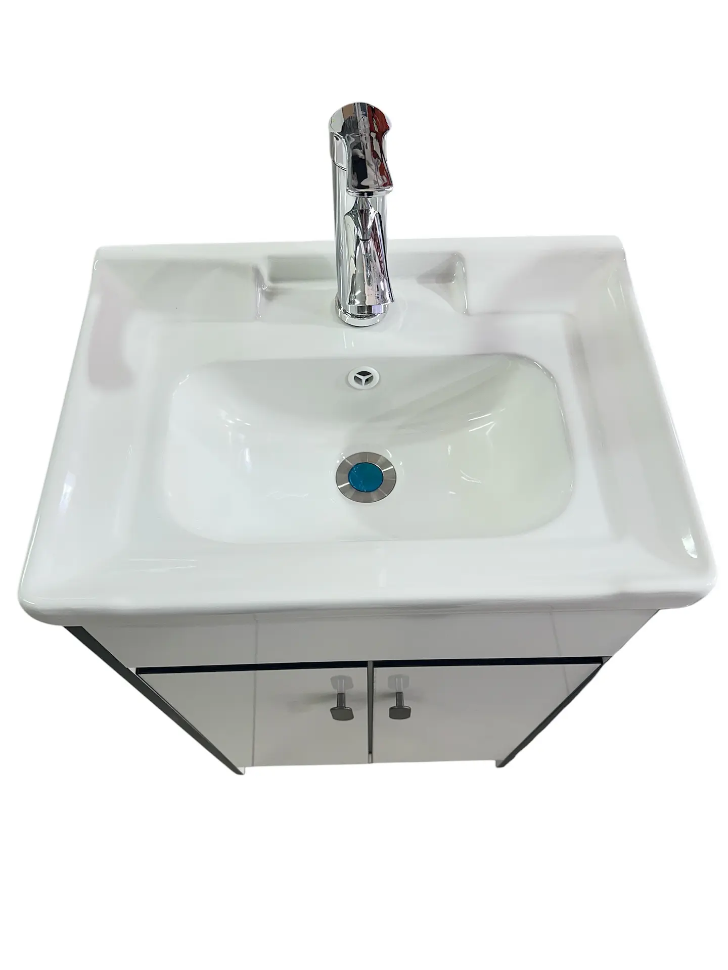 VANITORIO 50CM BLANCO LINEAS NEGRA 2P 2