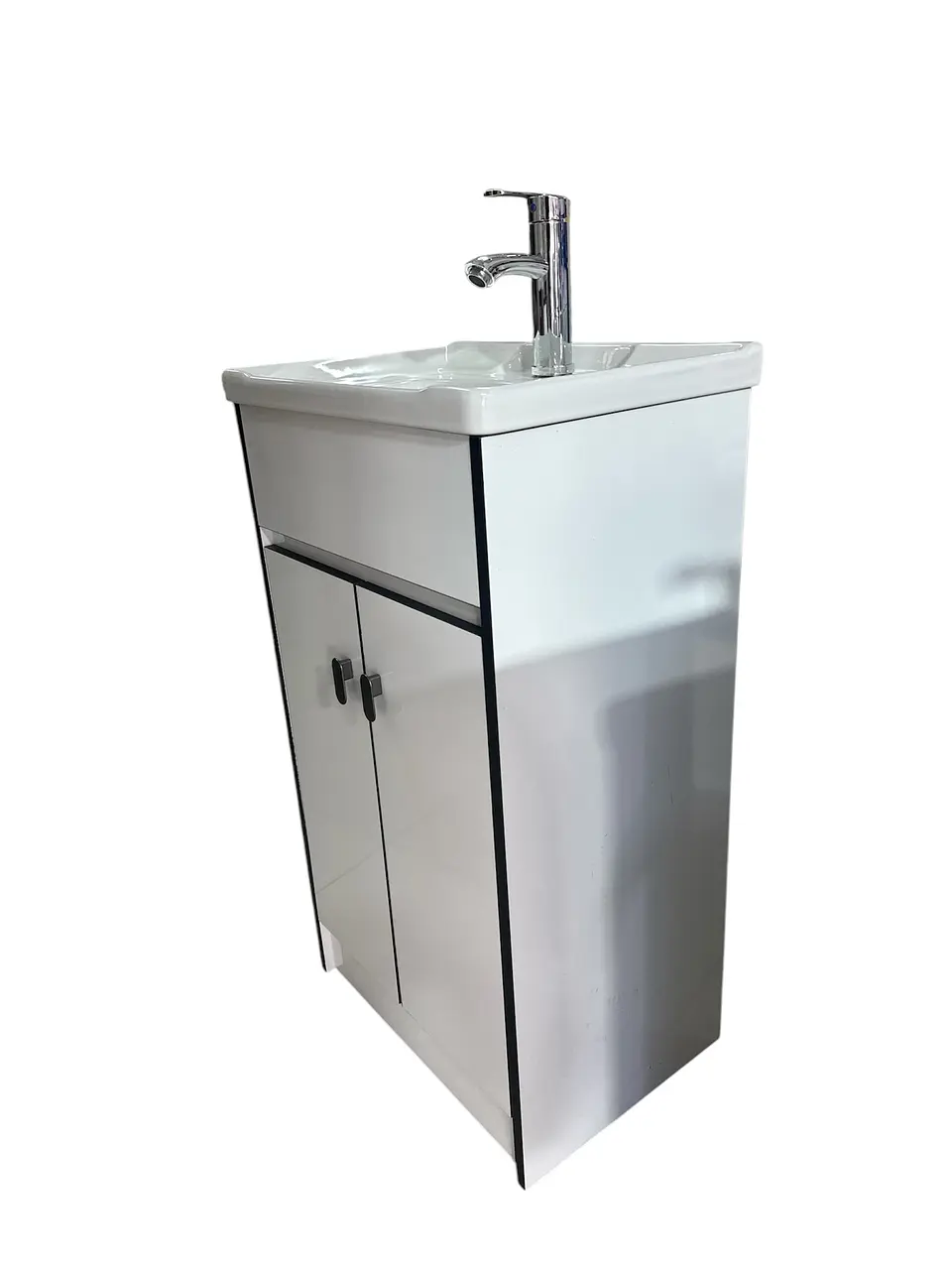 VANITORIO 50CM BLANCO LINEAS NEGRA 2P 3