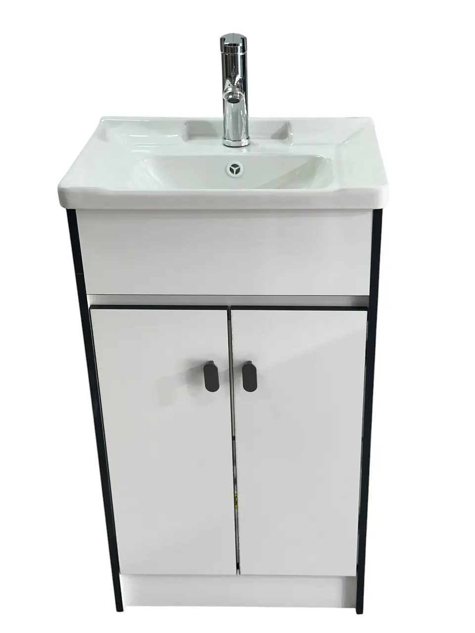 VANITORIO 50CM BLANCO LINEAS NEGRA 2P 4
