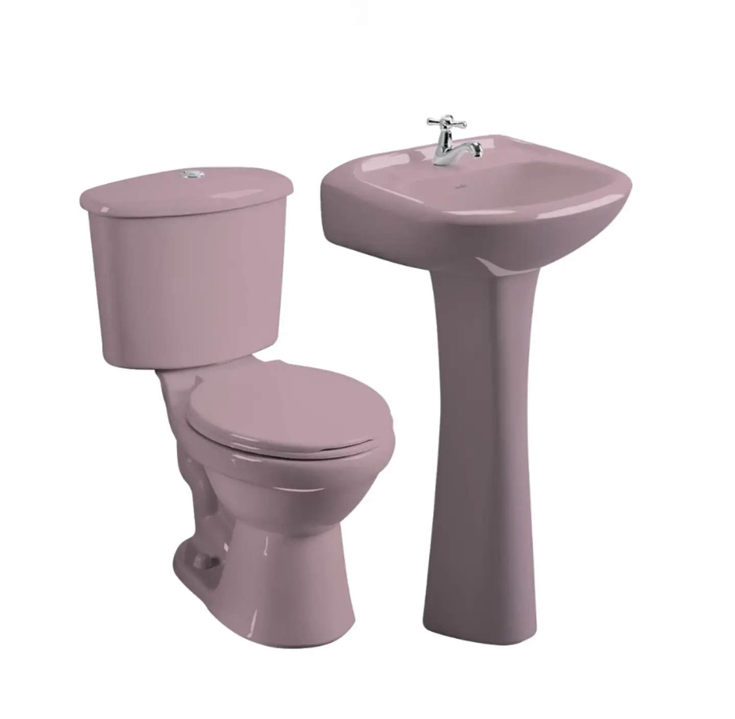 Sala De Baño Evo 4 pz Descarga A Piso 30,5 cm PINK GALAXIE 1