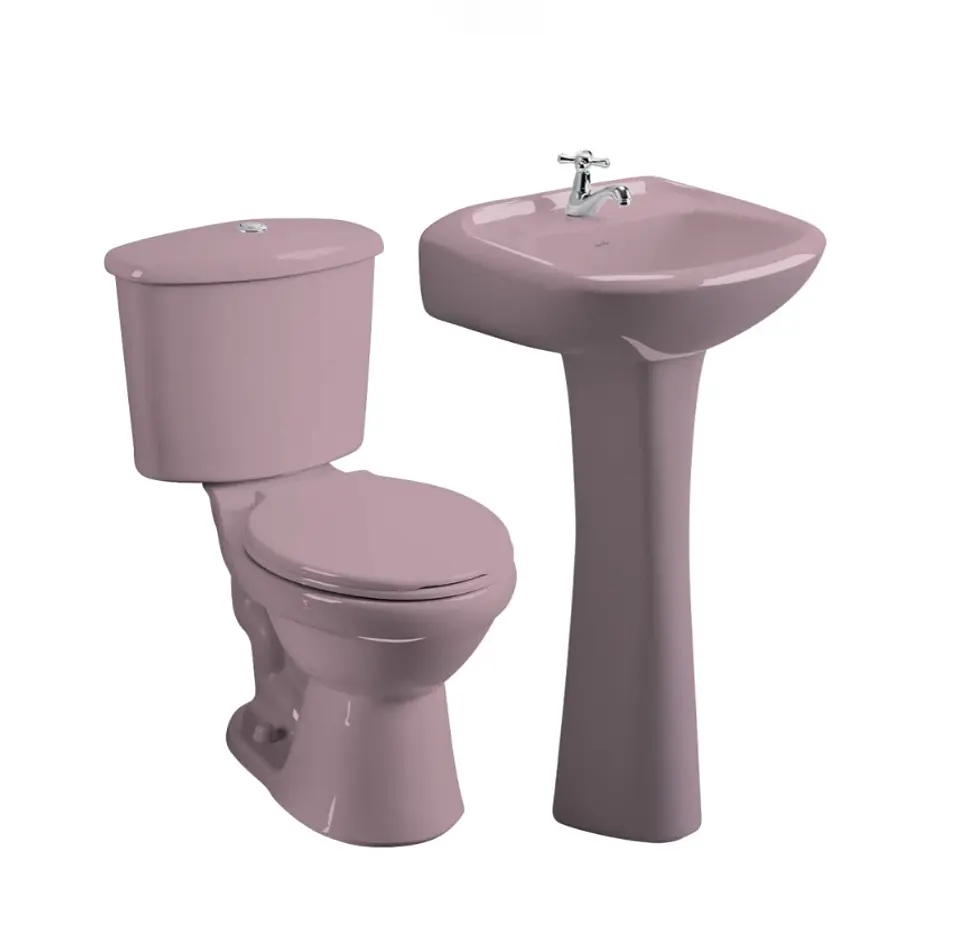 Sala De Baño Evo 4 pz Descarga A Piso 30,5 cm PINK GALAXIE 1