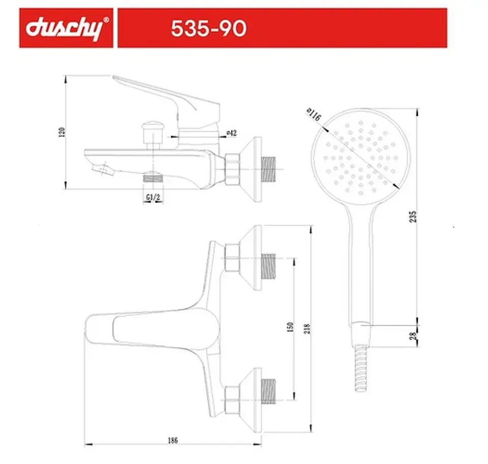 Llave Monomando Tina Ducha Malmo Cromo 2