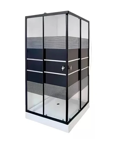 CABINA DUCHA LINEAS NEGRA 90X90