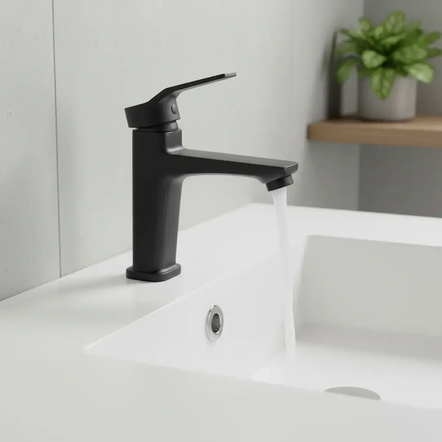 Monomando Lavamanos Compass Matte Black Coolstart 1