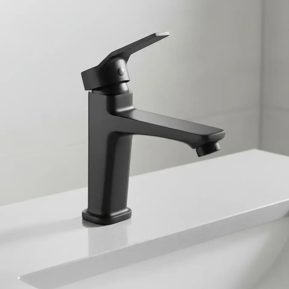 Monomando Lavamanos Compass Matte Black Coolstart 2