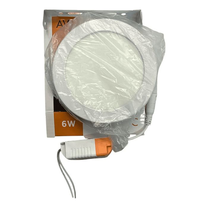 Foco Panel Plafón Led 6w Sobrepuesto Redondo Luz Fria Avc Luz Fría 2