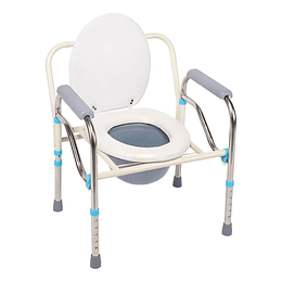Asiento WC Portátil Plegable Vida Buenas Blanco Alzabaño Ducha Alto Reg Ajustable