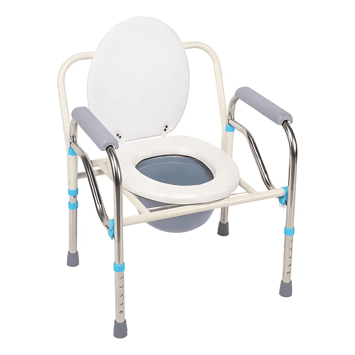 Asiento WC Portátil Plegable Vida Buenas Blanco Alzabaño Ducha Alto Reg Ajustable
