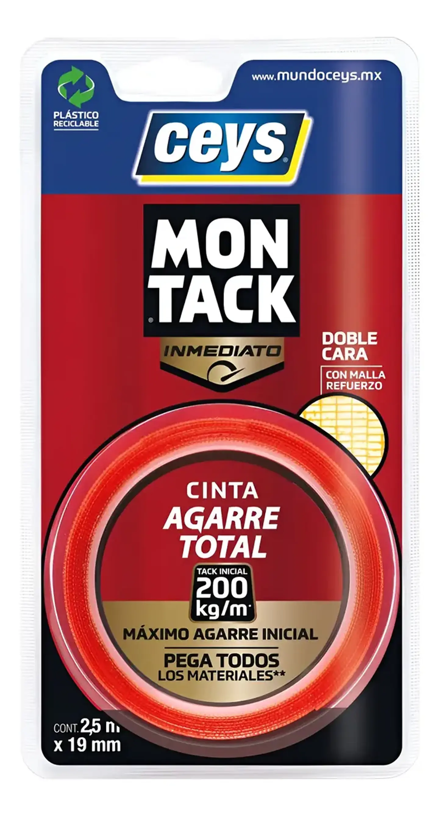 Cinta De Montaje Montack 2,5mt X 19mm Ceys 1