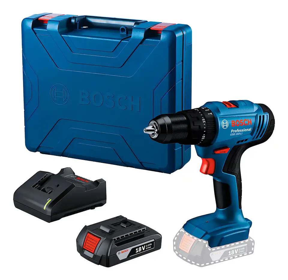 Taladro Percutor Atornillador A Bateria Bosch Gsb 183-li Color Azul Frecuencia 50hz 1