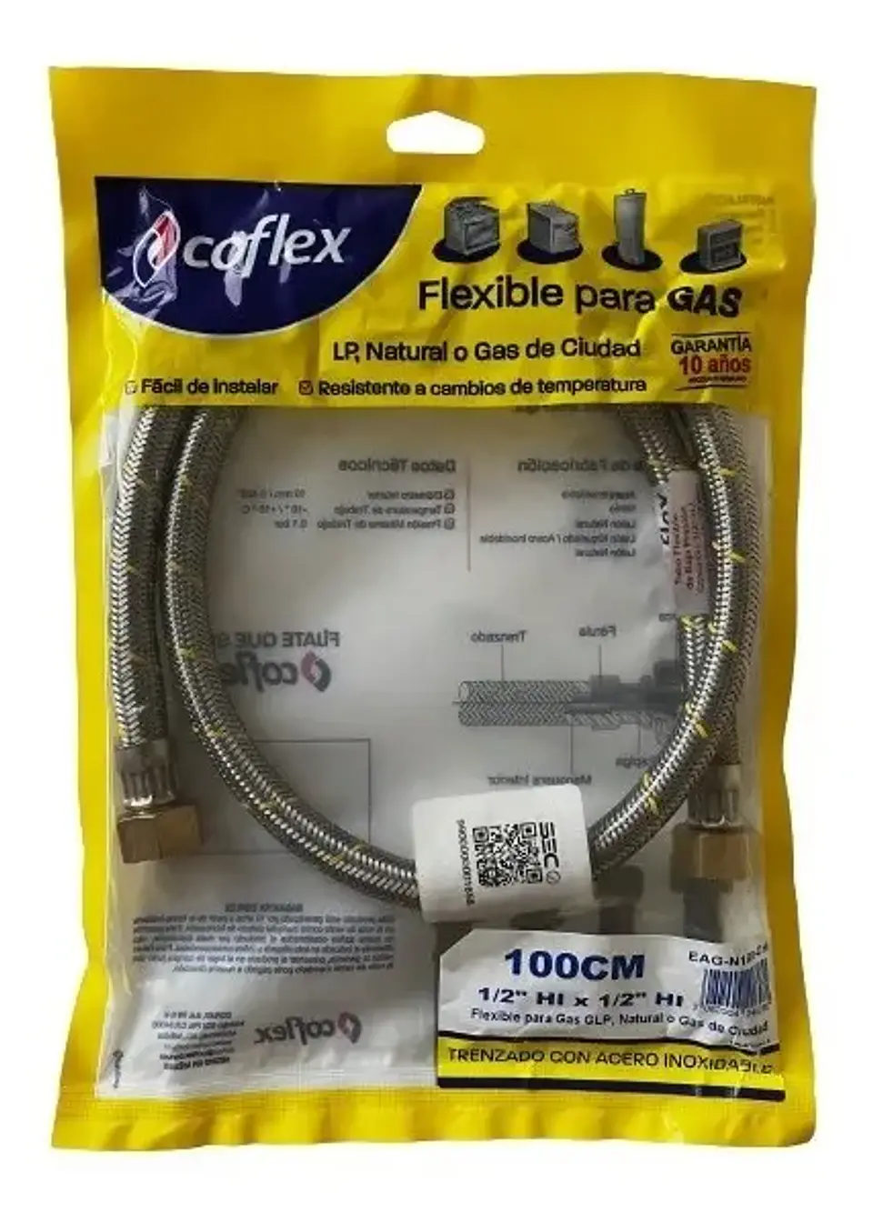 Flexible Gas Coflex 1/2 Hi X 1/2 Hi 100cm 1